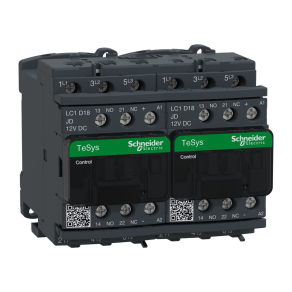   Schneider Electric TeSys D - LC2D18JD - DC irányváltó, 7,5kW/18A (400V, AC3) , csavaros csatlakozás, 1Z+1NY