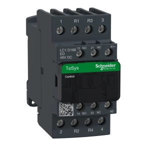 Schneider Electric TeSys D - LC1D188ED - DC mágneskapcsoló, 32A (AC1) , csavaros csatlakozású, 2Z+2NY pólus
