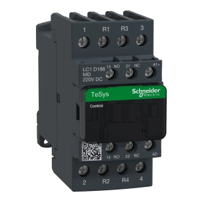 Schneider Electric TeSys D - LC1D188MD - DC mágneskapcsoló, 32A (AC1) , csavaros csatlakozású, 2Z+2NY pólus