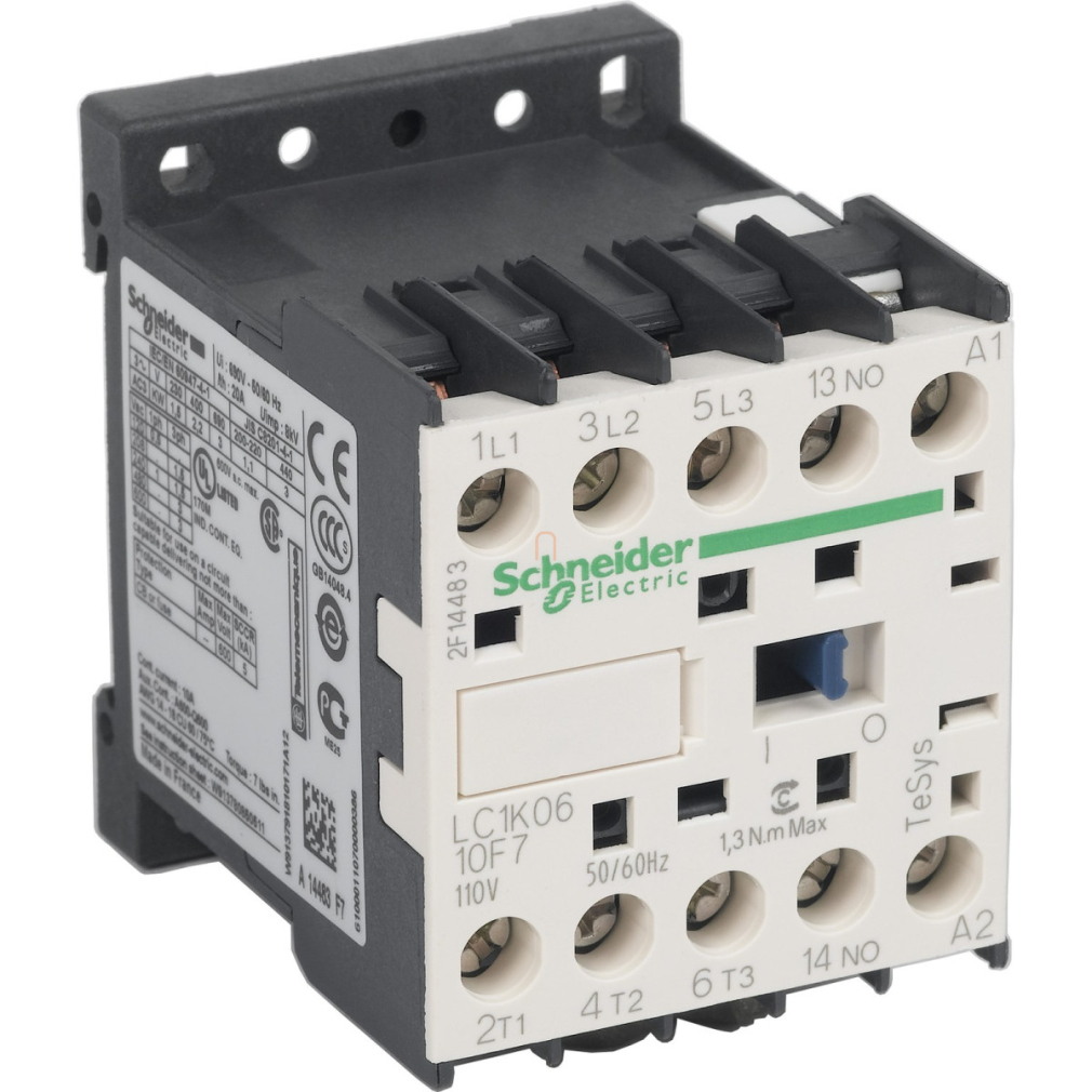 Schneider mágneskapcsoló 6A, AC, 50/60 Hz