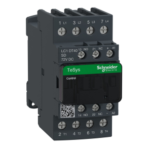   Schneider Electric TeSys D - LC1DT40SD - DC mágneskapcsoló, 40A (AC1) , csavaros csatlakozású, 4Z pólus