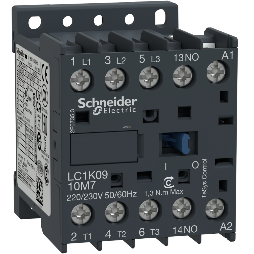 Schneider mágneskapcsoló 9A,AC, 50/60 Hz