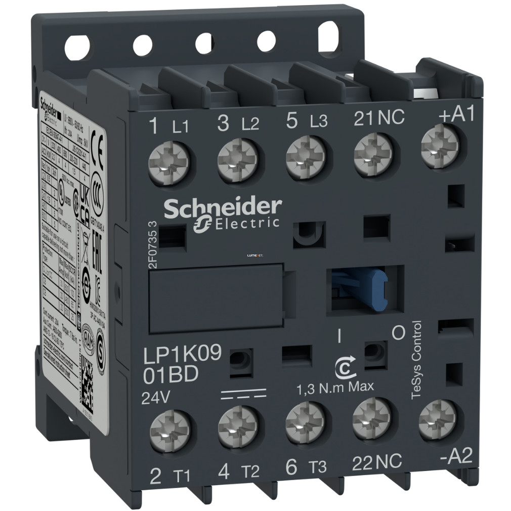 Schneider mágneskapcsoló 9A, DC, 2,4 W