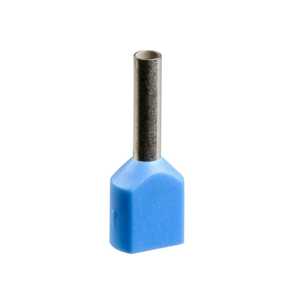 Dupla érvéghüvely 2x2,5 mm2 DIN 1x50db adagolóban kék L=18,5mm AZ5DE025D Schneider