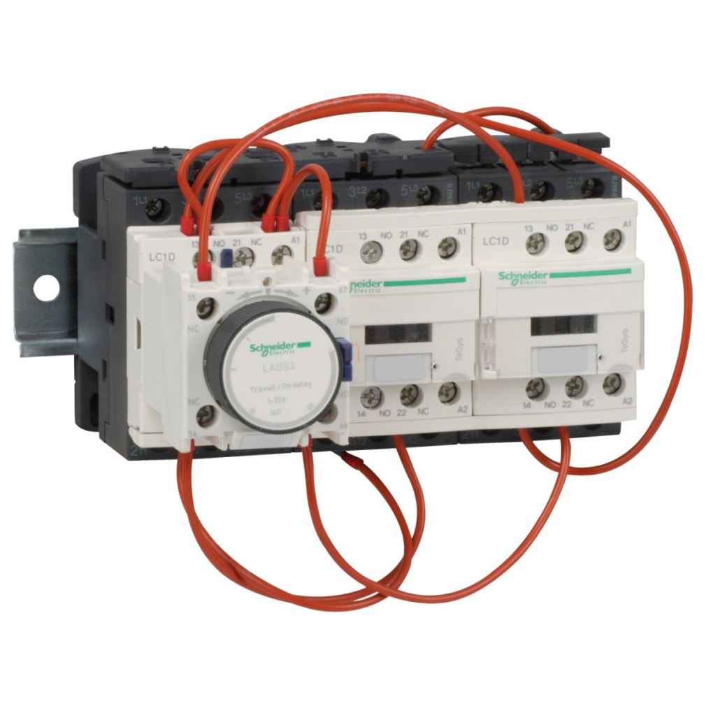 LC3-D090AP7 7,5kW (400V), csillag-delta indító mechanikus retesszel, sínre Schneider