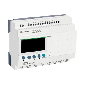 Schneider Electric Zelio Logic - SR2A201FU - programozható relé, kompakt, LCD kijelző, 12 DI, 8 DO relés, 230 VAC