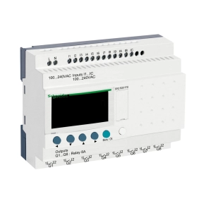   Schneider Electric Zelio Logic - SR2B201FU - programozható relé, kompakt, LCD kijelző, 12 DI, 8 DO relés, belső órával, 230 VAC