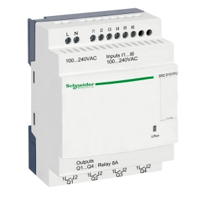   Schneider Electric Zelio Logic - SR2D101FU - programozható relé, kompakt, kijelző nélkül, 6 DI, 4 DO relés, 230 VAC