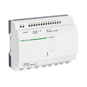   Schneider Electric Zelio Logic - SR2E201BD - programozható relé, kompakt, kijelző nélkül, 10 DI + 2 DI/AI, 8 DO relés, belső órával, 24 VDC