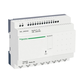   Schneider Electric Zelio Logic - SR2E201FU - programozható relé, kompakt, kijelző nélkül, 12 DI, 8 DO relés, belső órával, 230 VAC