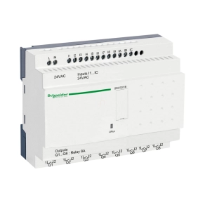   Schneider Electric Zelio Logic - SR2E201B - programozható relé, kompakt, kijelző nélkül, 12 DI, 8 DO relés, belső órával, 24 VAC