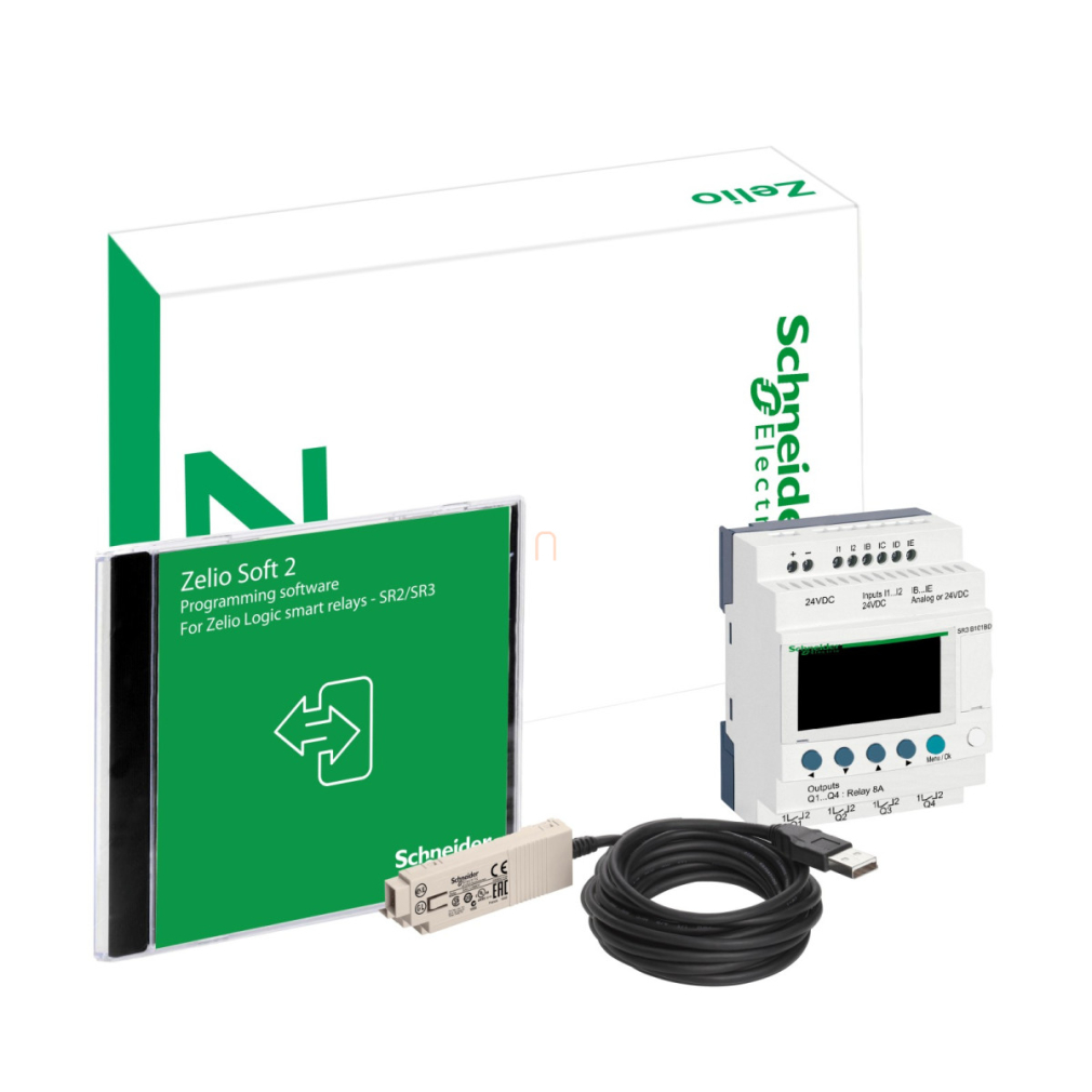 Zelio Pack 10I/O,24VDC, csat.kábel, CD SR3PACKBD Schneider