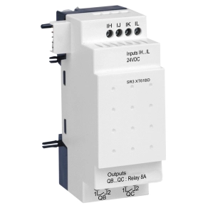 Schneider Electric Zelio Logic - SR3XT61BD - bővítőmodul, 4 DI, 2 DO relés, SR3BD 24 VDC bővíthető vezérlőhöz