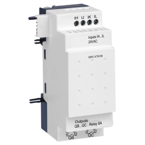Schneider Electric Zelio Logic - SR3XT61B - bővítőmodul, 4 DI, 2 DO relés, SR3B 24 VAC bővíthető vezérlőhöz