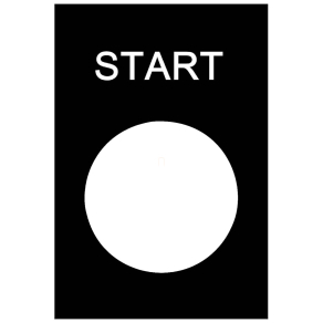   Schneider Electric Harmony XAC - ZB2BY2303 - Felirati címke 30x40mm, "Start", fekete alapon fehér betűk