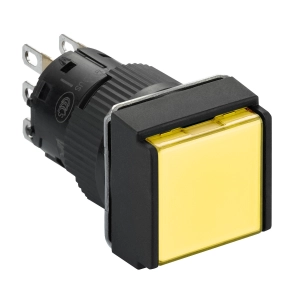 Schneider Electric Harmony XB6 - XB6ECW5J 1P-Négyzetes sárga világító nyomógomb Ø16 - sülly. visszatérő - 12 V - 1CO