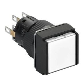Schneider Electric Harmony XB6 - XB6ECW1B2P - négyzetes fehér világító nyomógomb Ø16 - sülly. visszatérő - 24 V - 2CO
