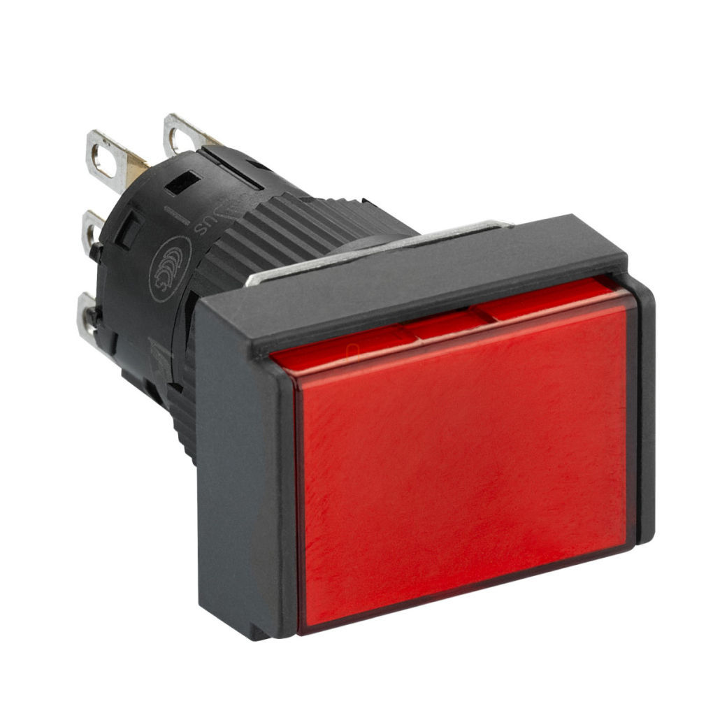 Világító nyomógomb, piros, téglalap, 1CO, 24V XB6EDW4B1P Schneider