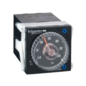 Schneider Electric Harmony Timer Relays - RE48ATM12MW - 48x48mm panelre szerelhető bekapcsolás késleltető időrelé, 2 CO, 5A, 24 - 240VAC/DC 8 tűs
