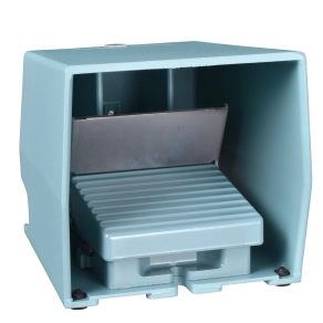 Schneider Electric Harmony XPE - XPEM511 - lábkapcsoló, 1 fokozatú, 2NO+1NC, védőtetővel, fém, kioldóval, kék