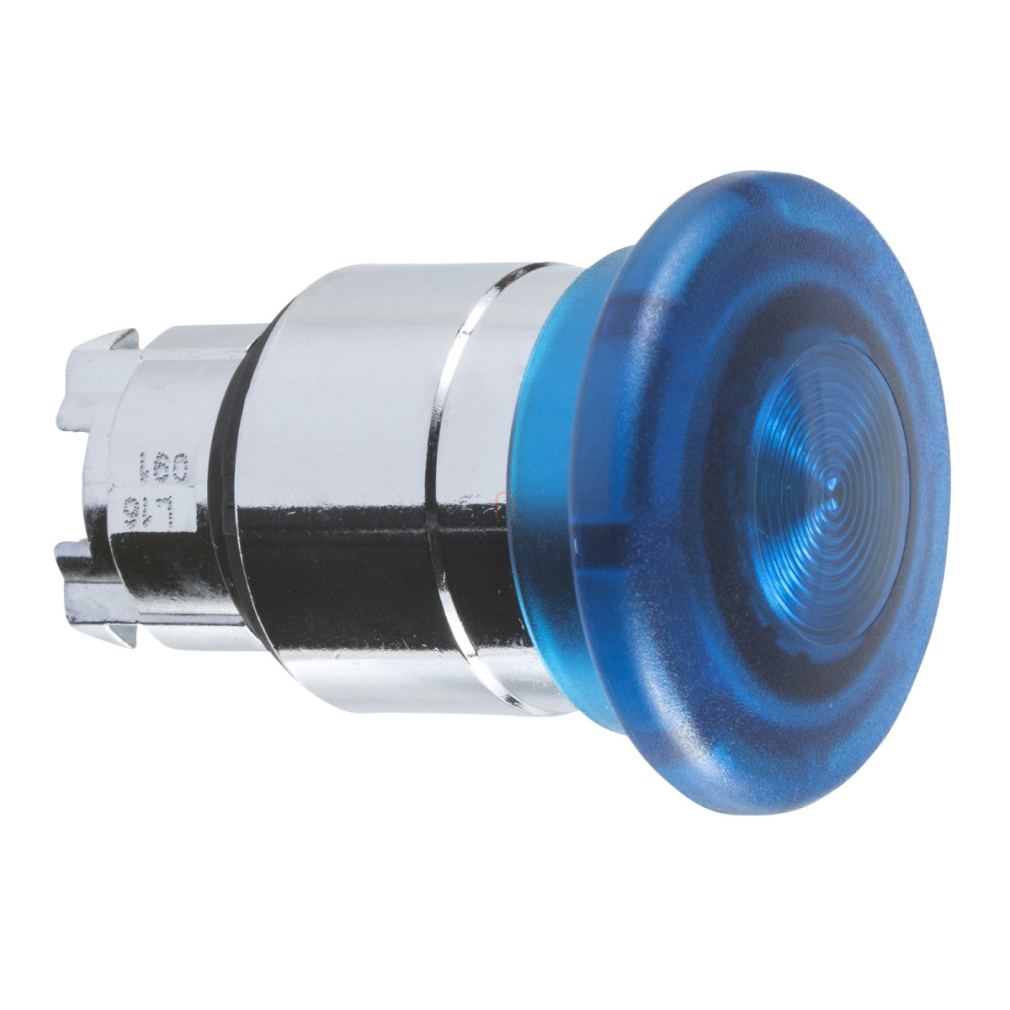 Harmony fém világító nyomógomb fej, D22, visszatérő, D40 gombafejű, beépített LED-hez, kék ZB4BW463 Schneider