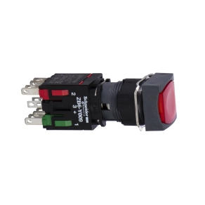 Schneider Electric Harmony XB6 - XB6CW4B5B - Ø16 komplett világító nyomógomb, négyzetes, piros NO+NC