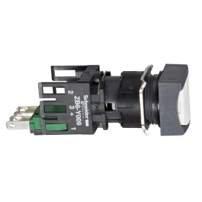 Schneider Electric Harmony XB6 - XB6CA11B - Ø16 komplett nyomógomb, szögletes, fehér