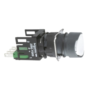 Schneider Electric Harmony XB6 - XB6AA15B - fehér sülly. nyomógomb Ø16 visszatérő 1NO+1NC jelöletlen