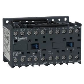 Schneider Electric TeSys K - LP2K1201BD - Irányváltó mágneskapcsoló 12A, 1 nyitó, DC, 2,4 W