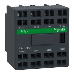 Schneider Electric TeSys D - LADN043 - Segédérintkező blokk, homloklapi, 4NY, rugós csatlakozás