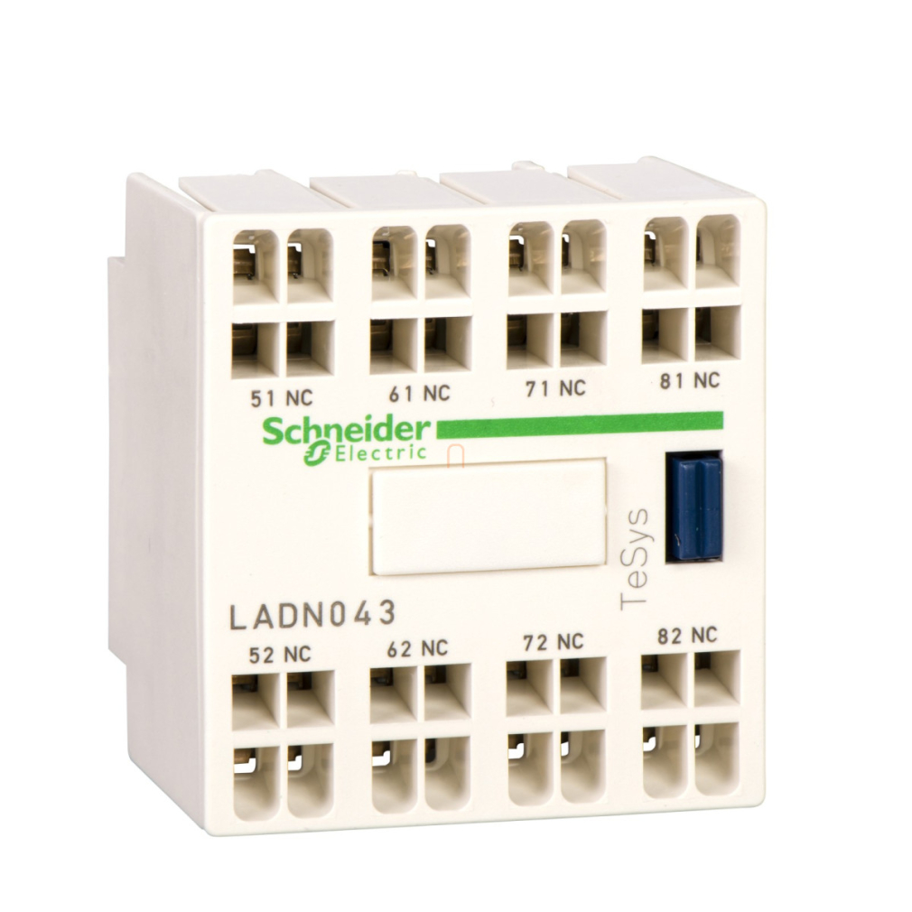 Segédérintkező blokk, homloklapi, 2Z+2NY, rugós csatlakozás, átlapolt LADC223 Schneider