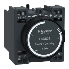Schneider Electric TeSys D - LADS23 - Behúzáskésleltető segédérintkező blokk, 1…30s, rugós csatlakozás