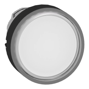 Schneider Electric Harmony XB4 - ZB4BW3137 - fém világító nyomógomb fej, Ø22, visszatérő, beépített LED-hez, fehér, fekete perem