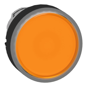 Schneider Electric Harmony XB4 - ZB4BW3537 - fém világító nyomógomb fej, Ø22, visszatérő, beépített LED-hez, narancssárga, fekete perem