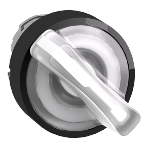   Schneider Electric Harmony XB4 - ZB4BK12137 - fém világító választókapcsoló fej, Ø22, 2 állású, fehér, fekete perem