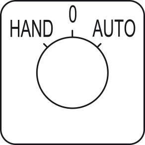 Schneider Electric Harmony K1, K2 - KZ18434 - címke kézikapcsolóhoz HAND - O - AUTO - 45 x 45 mm