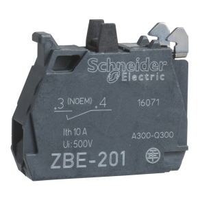   Schneider Electric Harmony XB4/XB5 - ZBE1016P - érintkező blokk, 1NO, IP5X, aranyozott alacsonyszintű érintkezők, csavaros csatlakozó