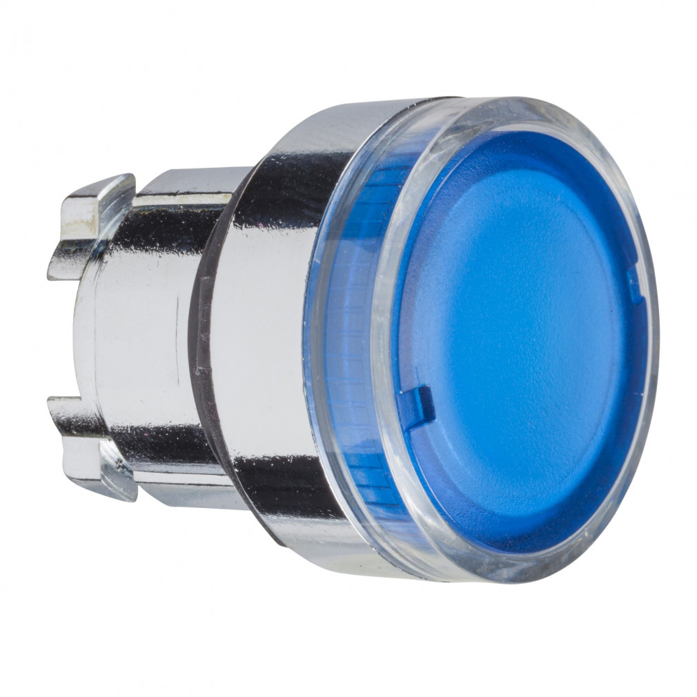 Schneider világító nyomógombfej kék (ZB4-BW36)