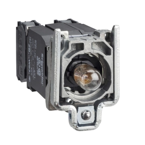 Schneider Electric Harmony XB4 - ZB4BW045 - fém jelzőlámpa és érintkező blokk rögzítő aljzattal, BA9s izzós, transzformátoros, 1NO+1NC, 230VAC