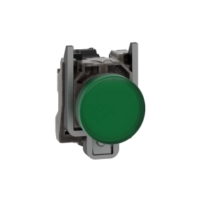 Schneider Electric Harmony XB4 - XB4BVG3 - komplett fém LED jelzőlámpa, Ø22, 120VAC, zöld