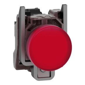 Schneider Electric Harmony XB4 - XB4BVG4 - komplett fém LED jelzőlámpa, Ø22, 120VAC, piros