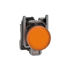 Schneider Electric Harmony XB4 - XB4BVG5 - komplett fém LED jelzőlámpa, Ø22, 120VAC, narancssárga
