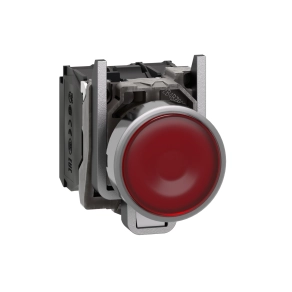 Schneider Electric Harmony XB4 - XB4BW34G5 - komplett fém LED világító nyomógomb, Ø22, visszatérő, 1NO+1NC, 120VAC, piros