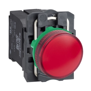 Schneider Electric Harmony XB5 - XB5AV44 - komplett műanyag BA9s izzós jelzőlámpa, Ø22, 230VAC, piros