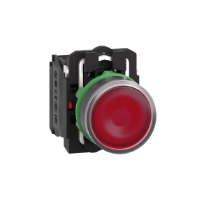 Schneider Electric Harmony XB5 - XB5AW34M5 - komplett műanyag LED világító nyomógomb, Ø22, visszatérő, 1NO+1NC, 230VAC, piros