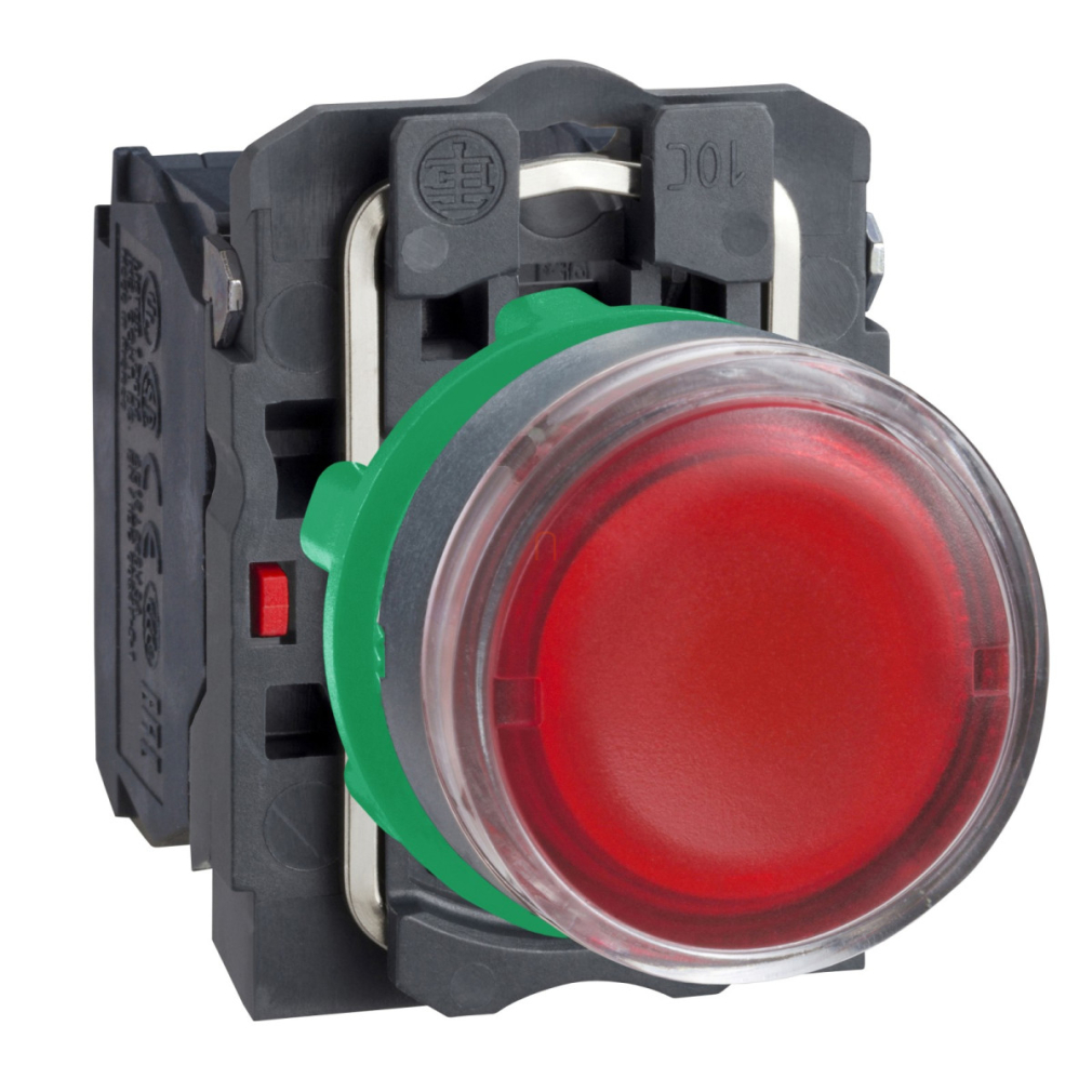 Világító nyomógomb +transzformátor, piros XB5AW3445 Schneider