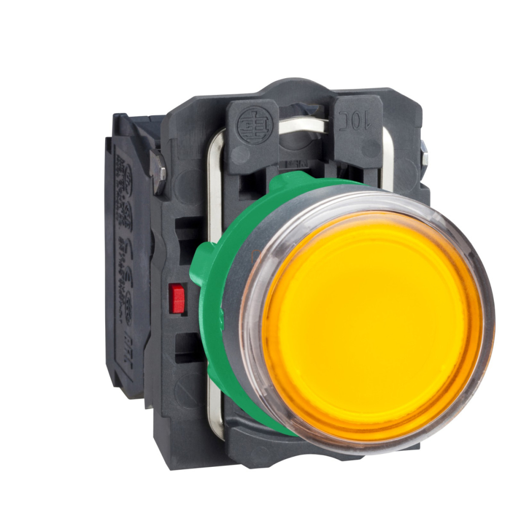 XB5-AW35G5 LED-es világító nyomógomb, sárga, 110V Schneider