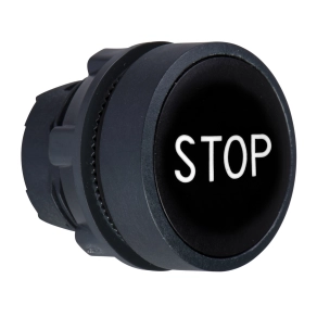 Schneider Electric Harmony XB5 - ZB5AA234 - műanyag nyomógomb fej, Ø22, visszatérő, fekete, "STOP"