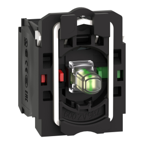   Schneider Electric Harmony XB5 - ZB5AW0B15 - műanyag jelzőlámpa és érintkező blokk rögzítő aljzattal, LED - es, 1NO+1NC, 24VAC/DC, fehér