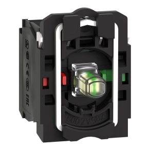 Schneider Electric Harmony XB5 - ZB5AW0G15 - műanyag jelzőlámpa és érintkező blokk rögzítő aljzattal, LED - es, 1NO+1NC, 120VAC, fehér